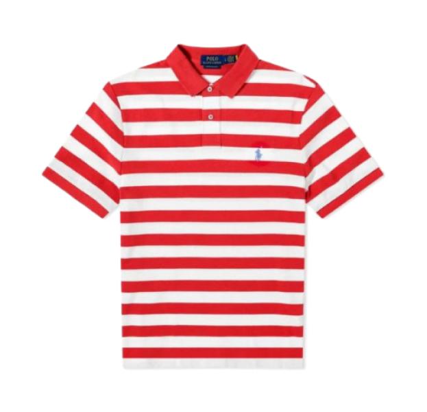 Pony logo embroidered striped polo shirt