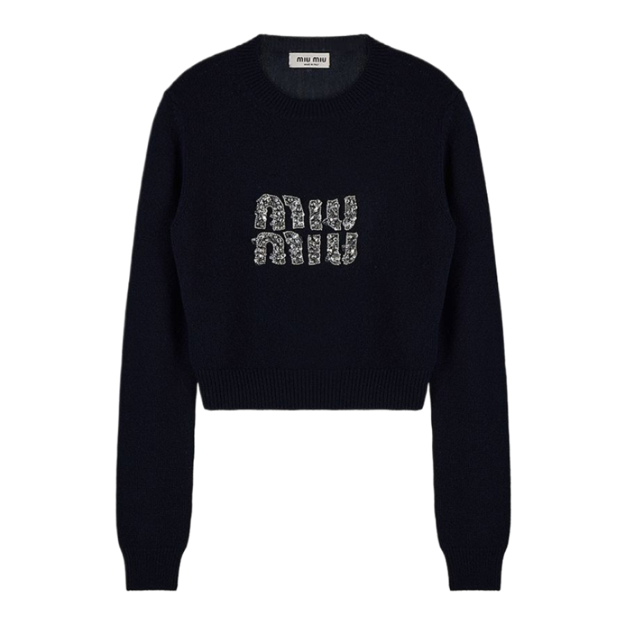 Women's Logo Cashmere Knit - Black