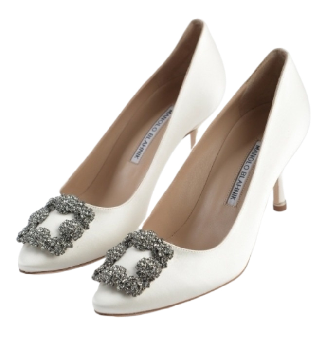 Hangisi 70 - Satin Jewel Buckle Pumps