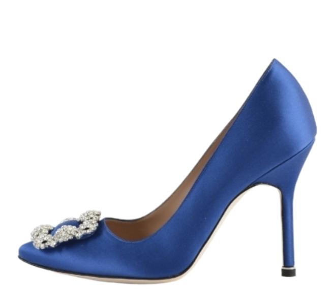 Hangkisi satin jewel buckle pumps