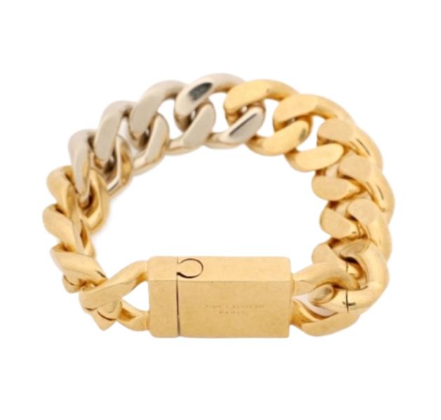 Metal two-tone chain bracelet