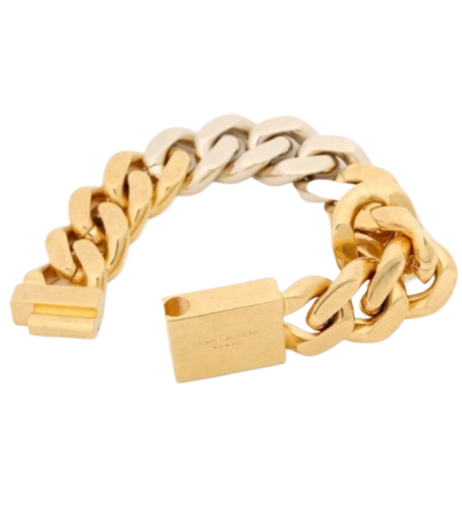 Metal two-tone chain bracelet