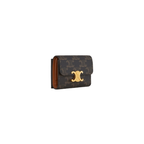 Triomphe Canvas Coin Compact Wallet