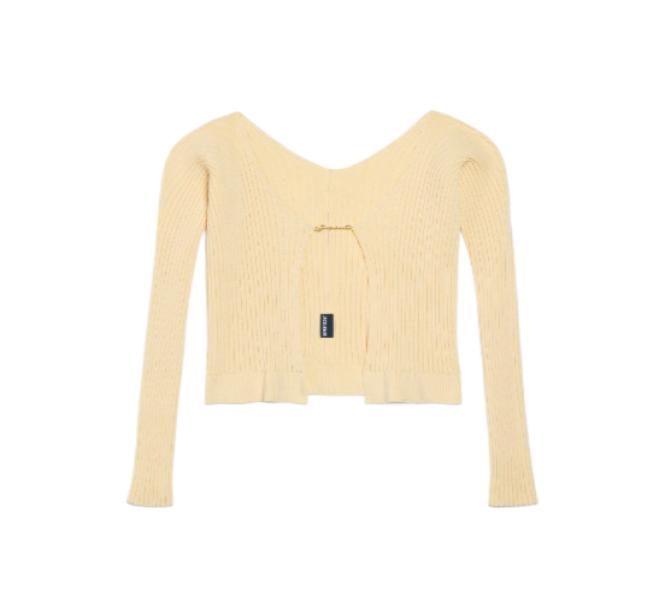 La Maye Pralu Long Micro Charm Logo Cardigan