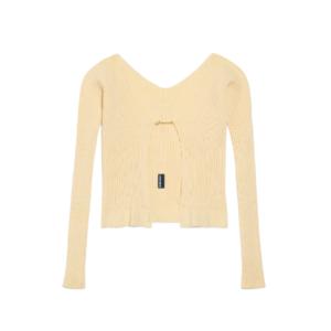 La Maye Pralu Long Micro Charm Logo Cardigan