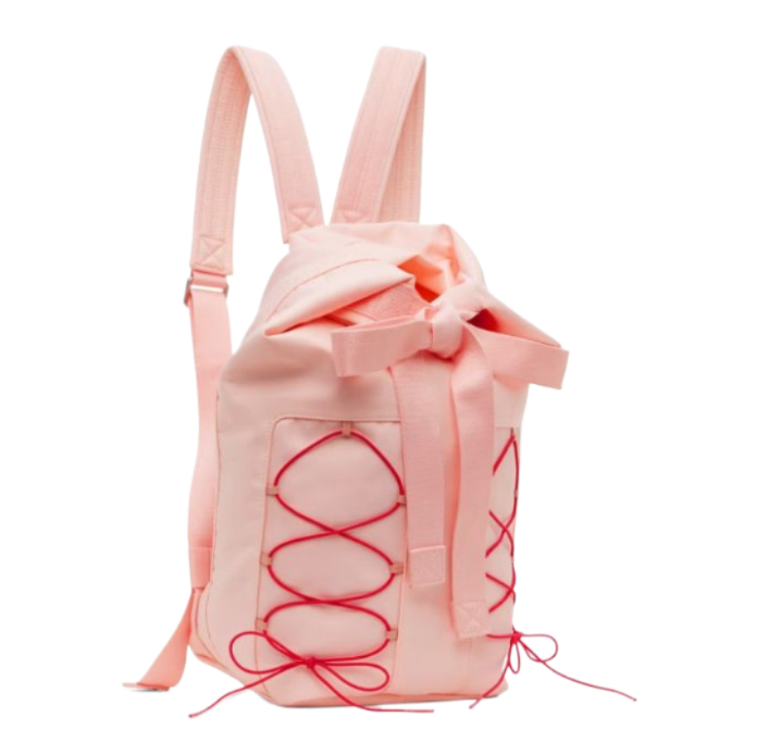 Pink lace-up backpack