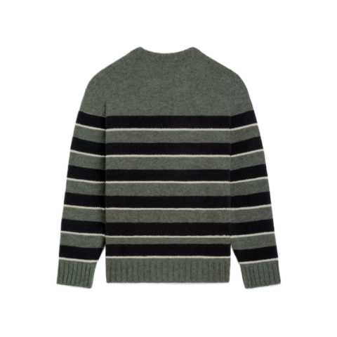 Striped Triomphe crewneck wool sweater