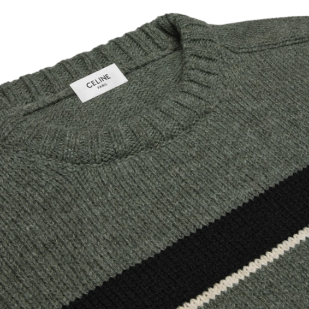 Striped Triomphe crewneck wool sweater