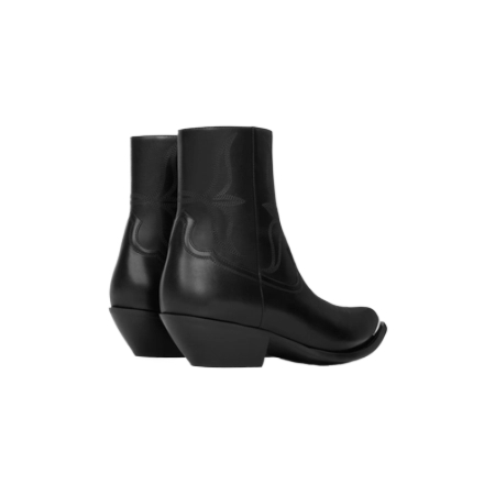 Calfskin metal toe leon zipper boots