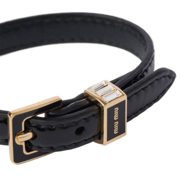 Logo-embellished leather bracelet