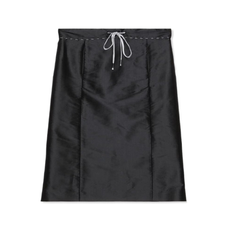 23SS MIDI DRAWSTRING SKIRT BLACK