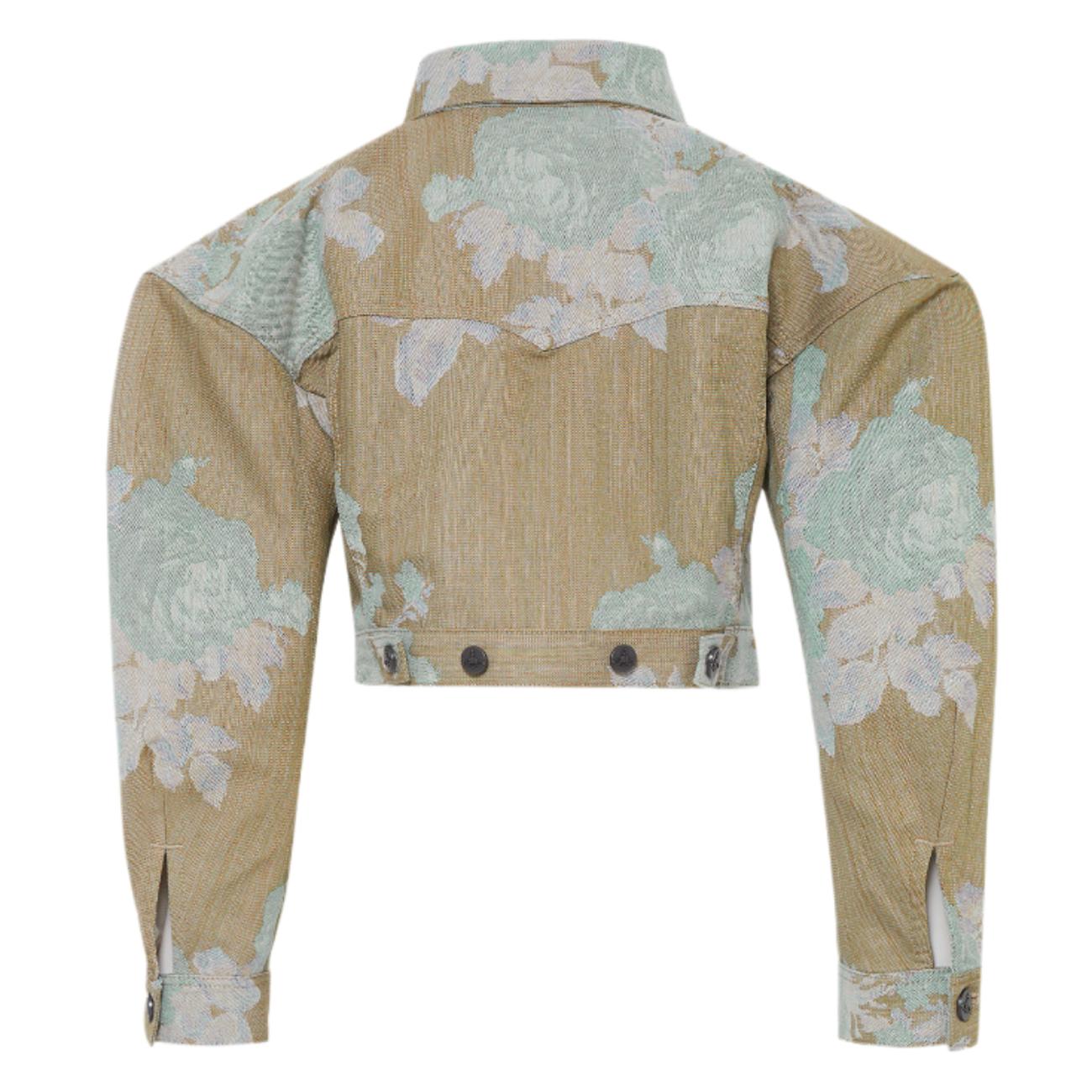 Boxer rose printed denim jacket