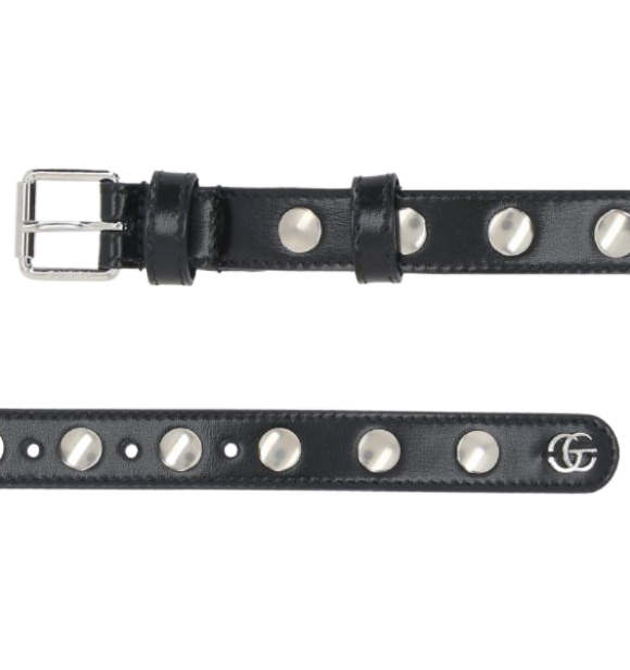 Studded leather belt