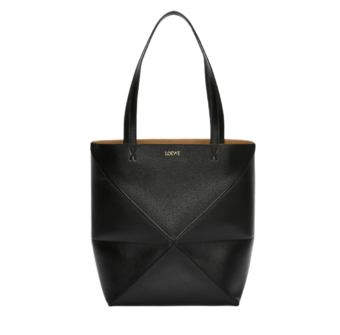 Puzzle Fold Tote in shiny calfskin