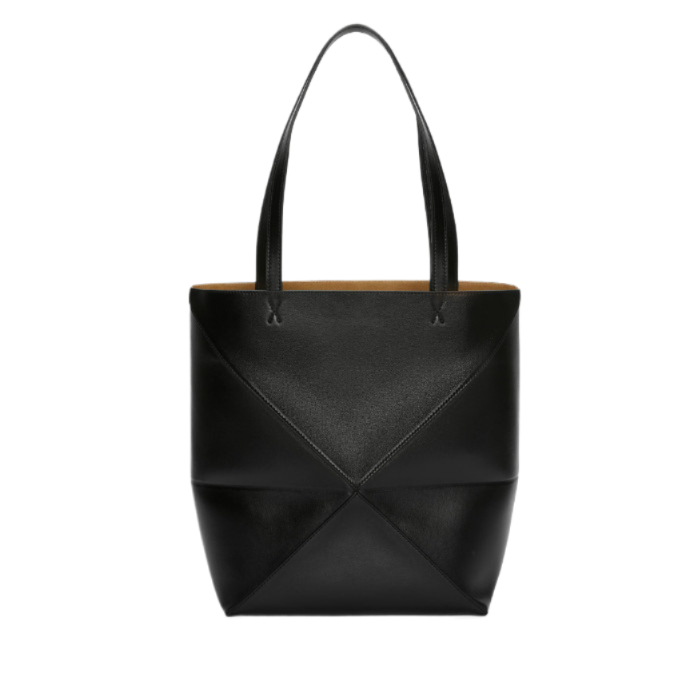 Puzzle Fold Tote in shiny calfskin