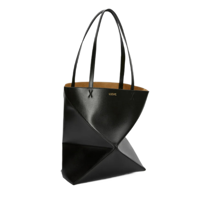 Puzzle Fold Tote in shiny calfskin