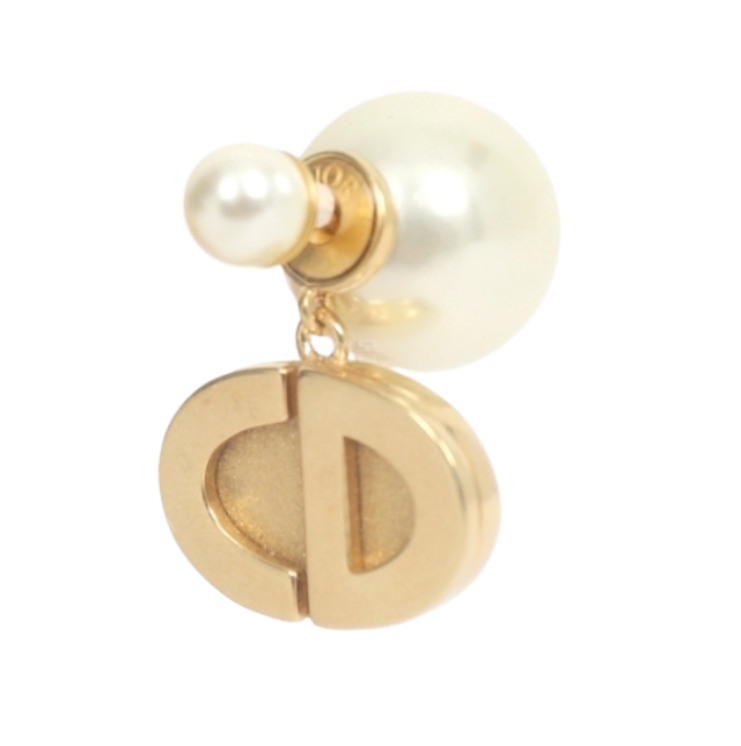 CD pearl gold earrings