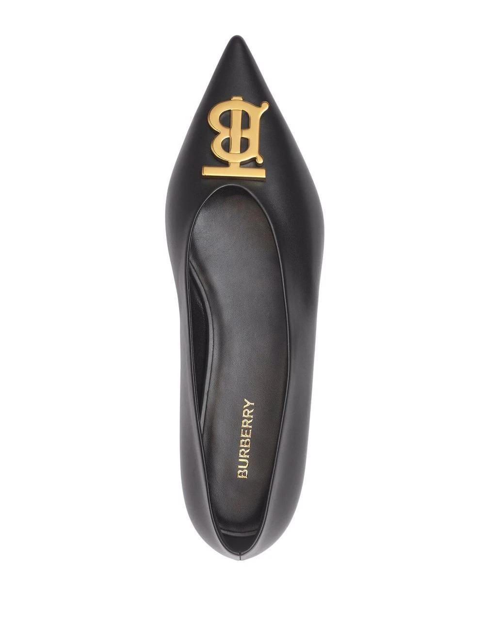 Monogram Motif Point-toe Ballerinas