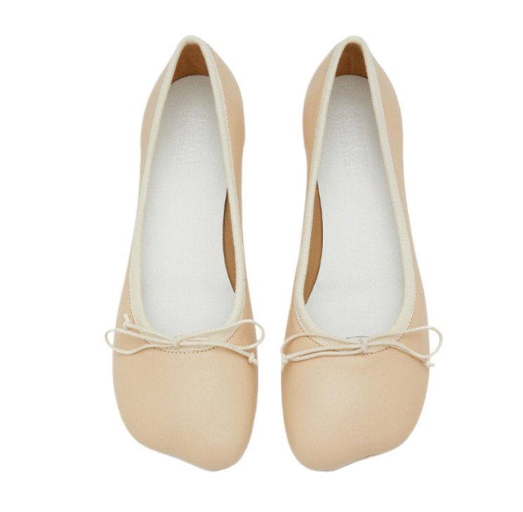 Anatomic leather ballerina flat heel