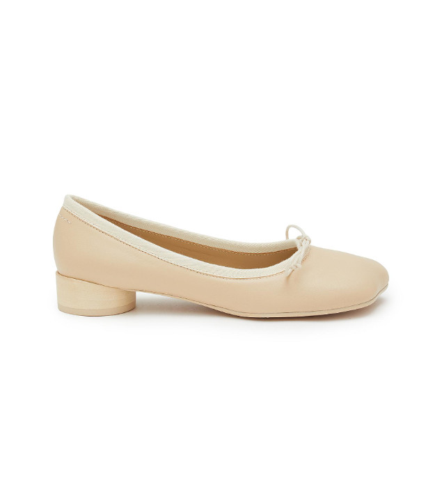 Anatomic leather ballerina flat heel