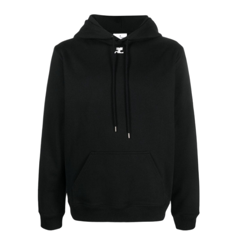 Front logo drawstring hooded top