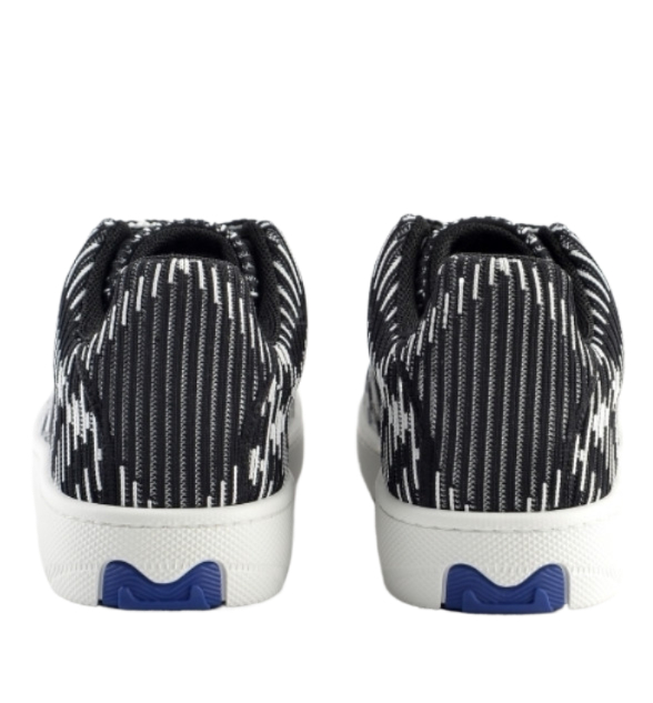 Check knit box sneakers