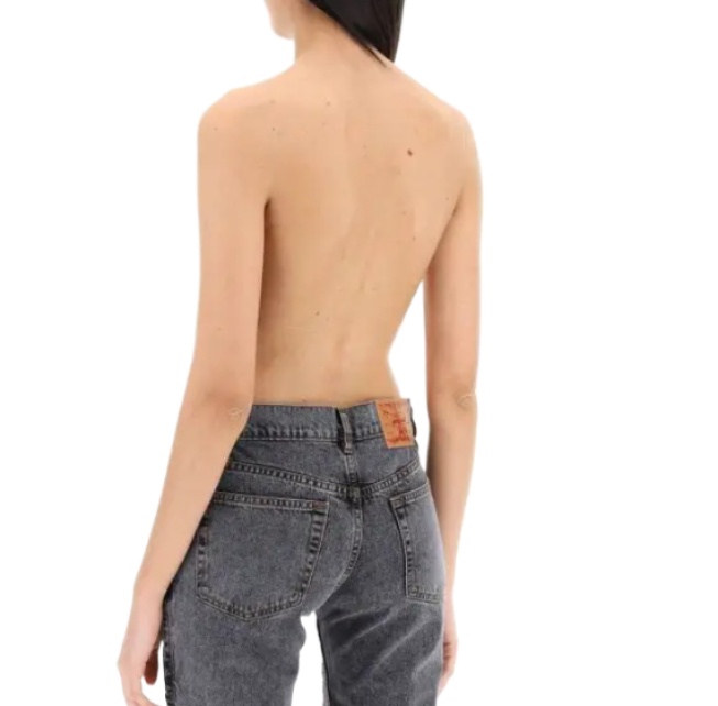 Backless rib tank top