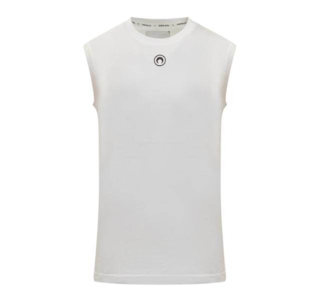 Logo embroidered sleeveless t-shirt