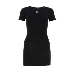 Logo embroidered cotton dress