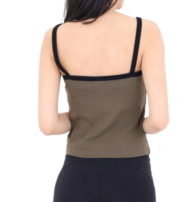 Contrast V-neck tank top