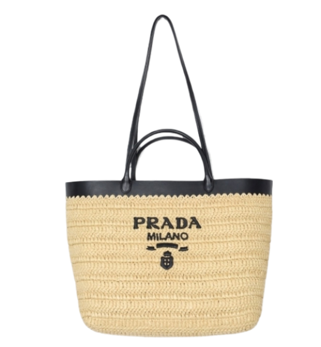 Woven leather tote bag