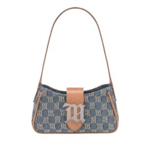 Logo Buckle Monogram Denim Small Shoulder Bag