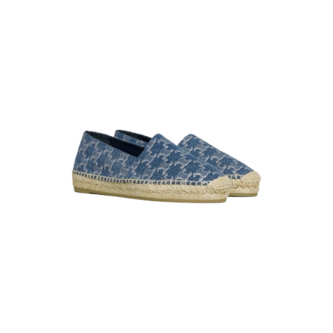 Triope print denim espadrilles