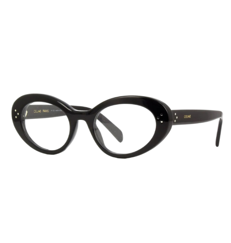 Logo temple oval frame glasses