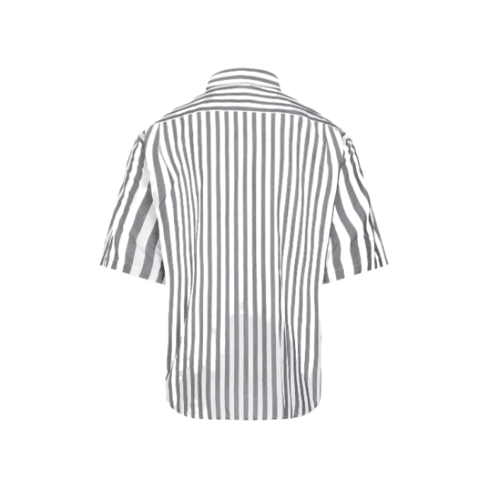 Logo-embroidered striped shirt