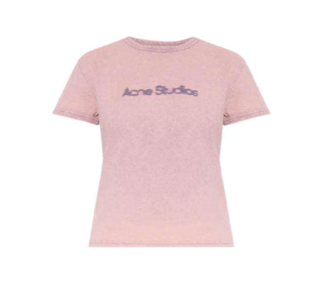 Blur Logo Cropped Slim T-Shirt