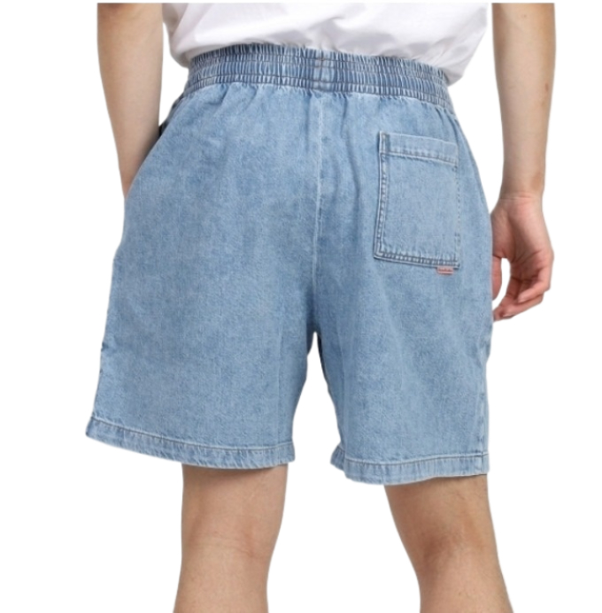 Blue Faded Denim Shorts