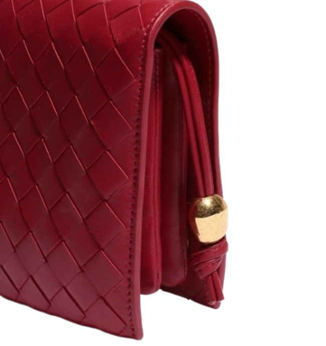 BOTTEGA VENETA RED ‘TRIO SMALL’ SHOULDER BAG