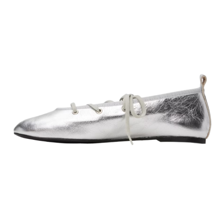 PINA metallic leather ballerina shoes 