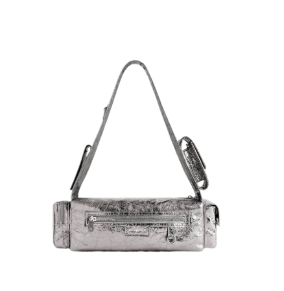 Supervise XS metallic leather sling shoulder bag