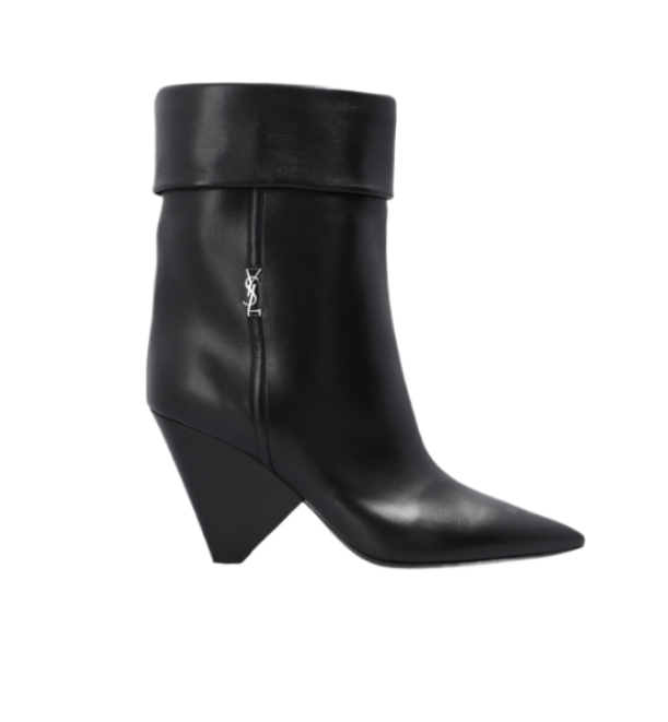 Monogram detail folded leather Nikki boots