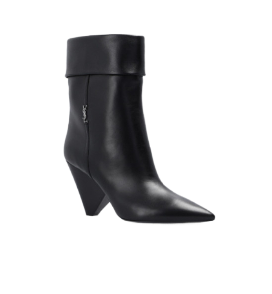 Monogram detail folded leather Nikki boots