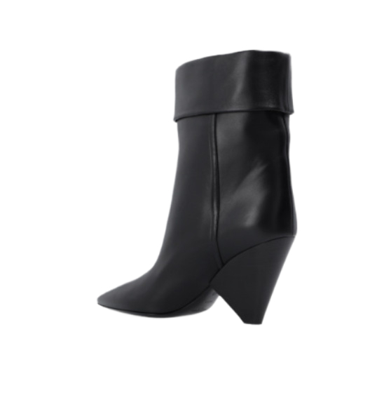 Monogram detail folded leather Nikki boots