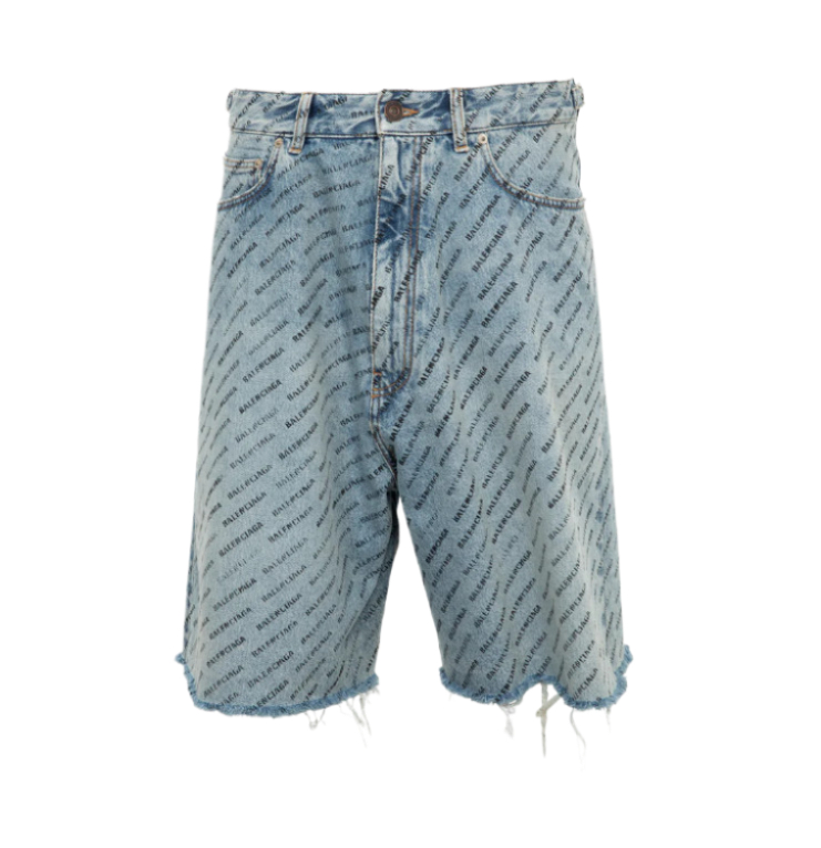 SKATER ALL OVER LOGO DENIM SHORTS