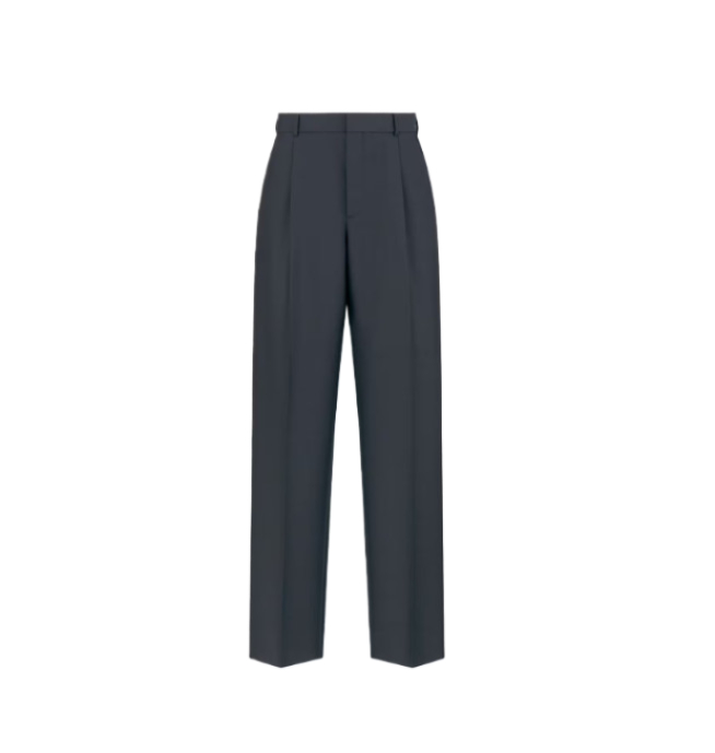 Blue wool mohair twill pants