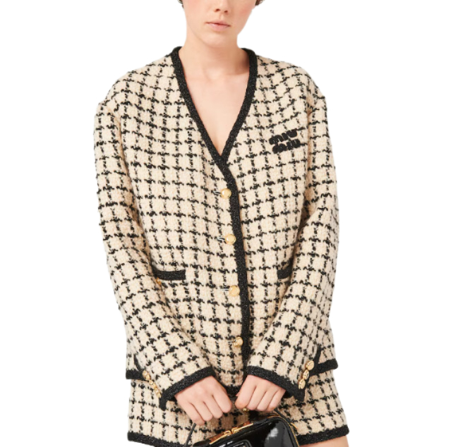 Check pattern single jacket 