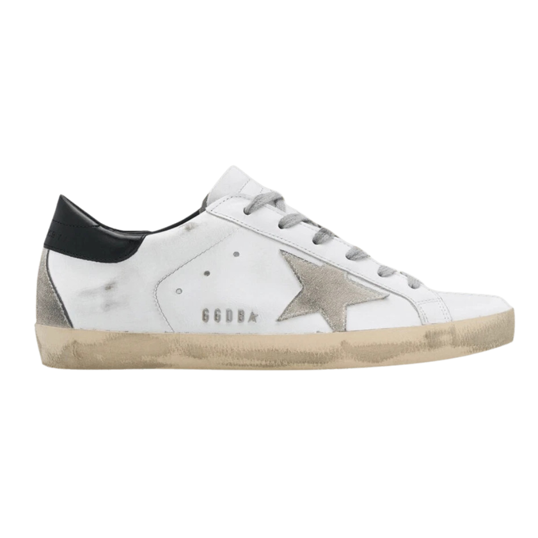 Women’s Super-Star sneakers with black heel tab and metal stud lettering