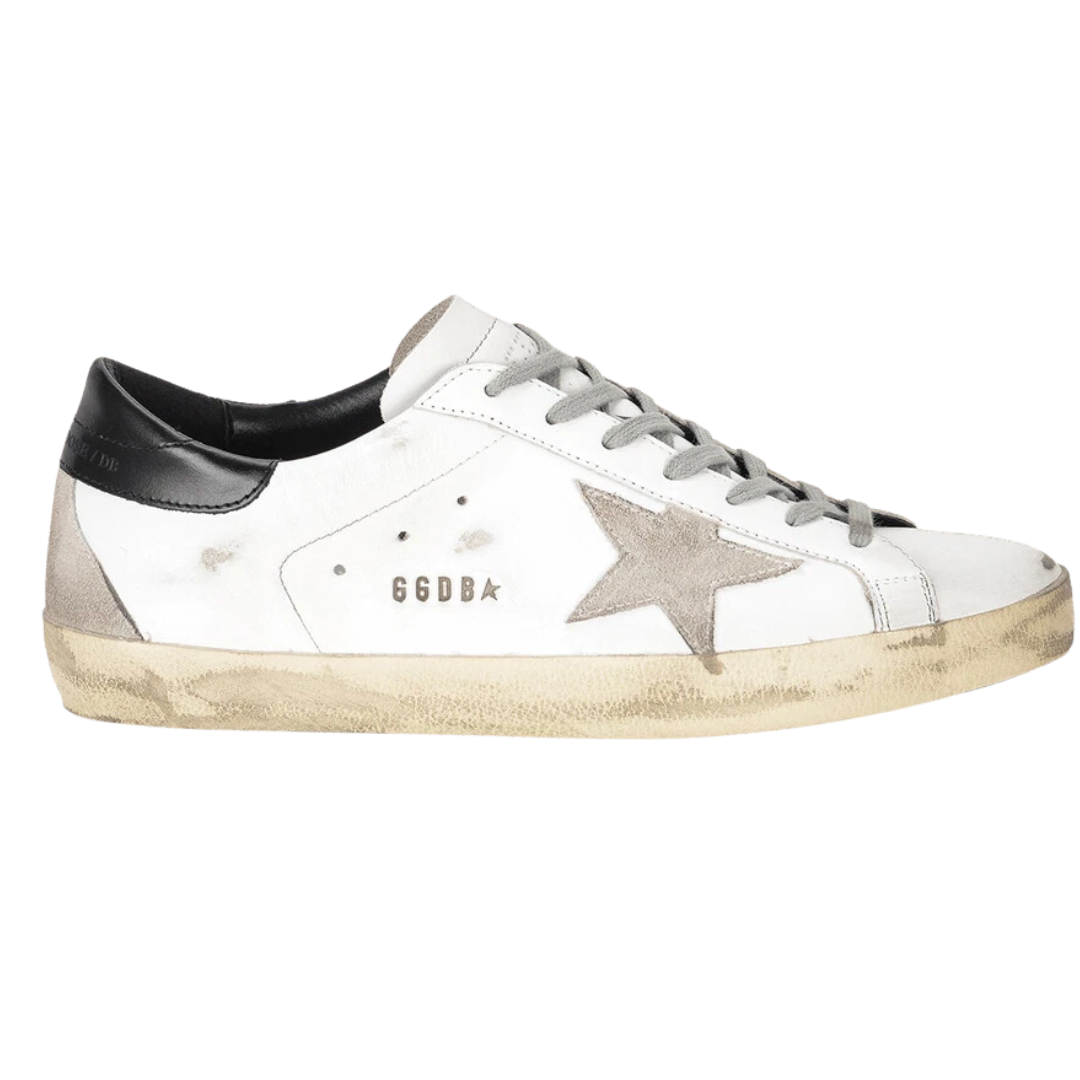 Golden Goose Superstar White Black Heel Tab Sneakers