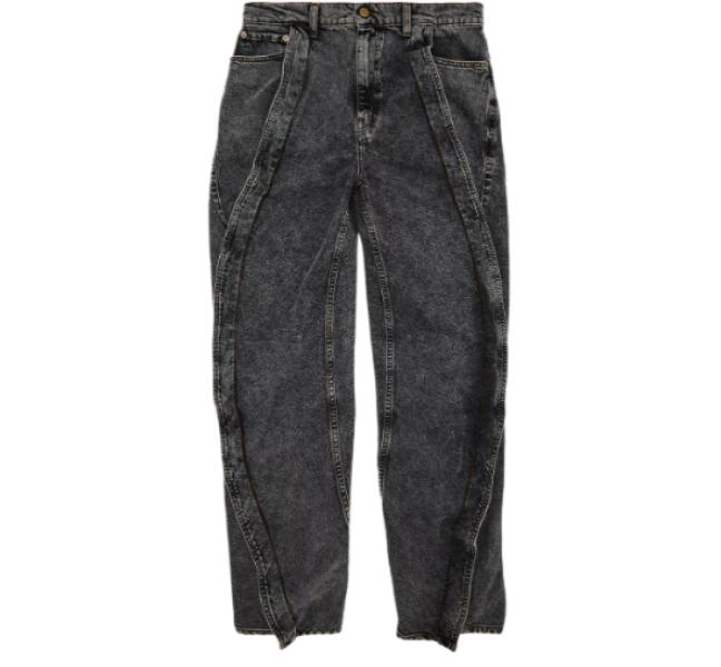 Evergreen banana heart denim pants