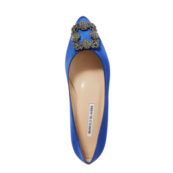 Hangisi jewel-embellished satin flat shoes